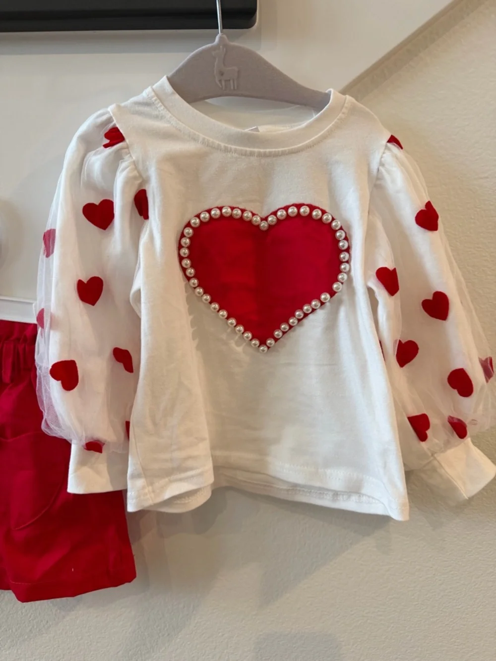2T Red Heart Top & Skirt Set